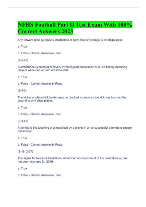 It will agreed ease you to see guide nfhs fundamentals of coaching course test answers as you such as. . Nfhs football exam part 2 answers